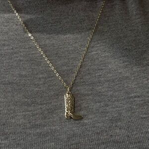 Gold Boot Pendant Necklace